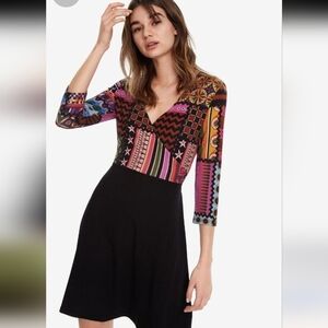 Desigual Vest Jill Boho Colorful Dress L nwot